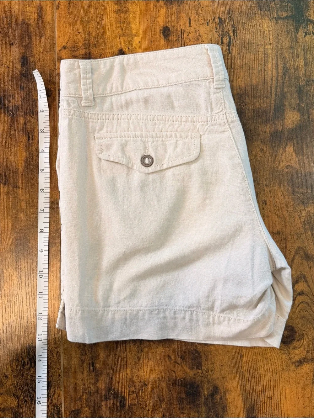Sonoma Linen Blend Beige Shorts Women’s Size 4 Short Casual Beach Summer Pockets